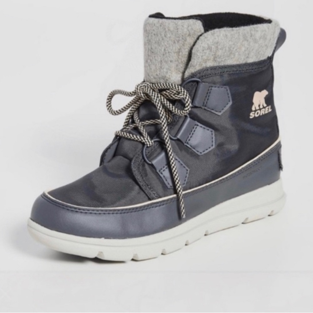 Sorel Explorer Carnival Women’s Slate Felt Collar Waterproof Insulated Boot SZ 8